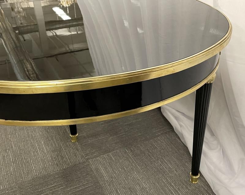 Maison Jansen, Black Lacquer, Bronze, Ebonized Dining Table, France, 20th c. - 8