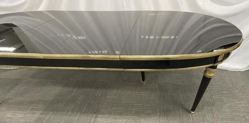 Maison Jansen, Black Lacquer, Bronze, Ebonized Dining Table, France, 20th c. - 9