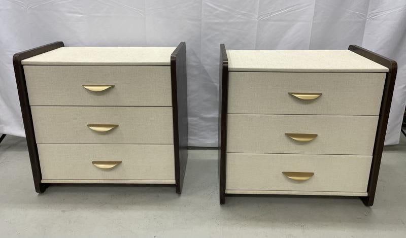 Pair of Modern Linen Chest, Nightstands, Dressers, Walnut, Custom American - 5