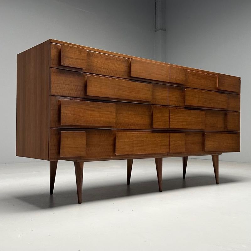 Gio Ponti, Singer & Sons, Italian Mid-Century Modern, Sculptural Dresser, Walnut - 3