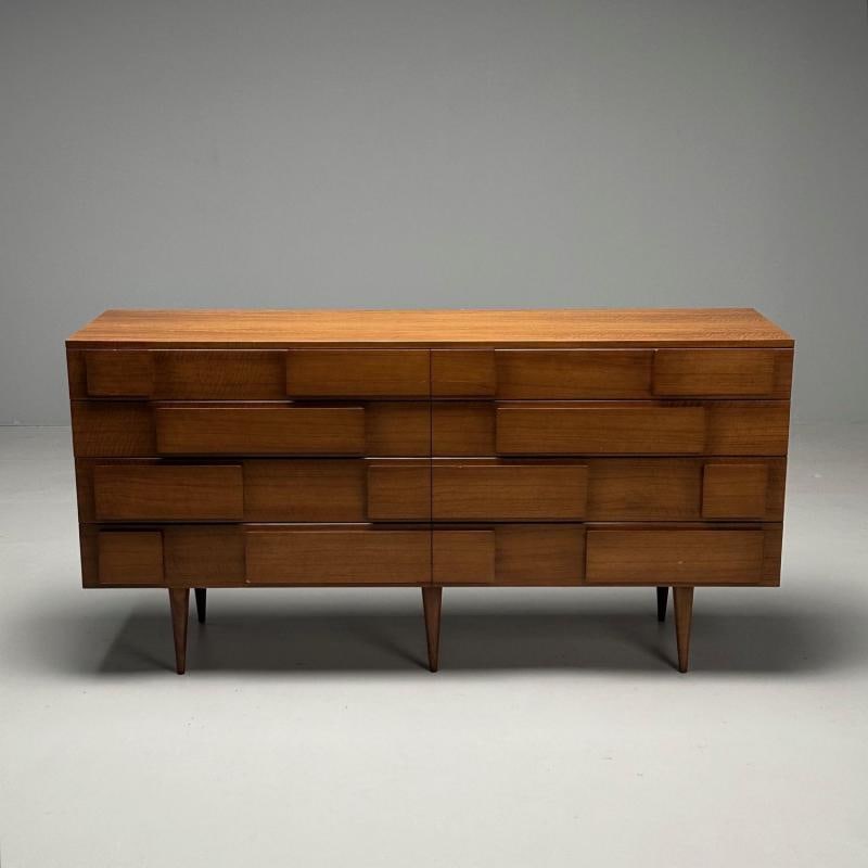 Gio Ponti, Singer & Sons, Italian Mid-Century Modern, Sculptural Dresser, Walnut - 4