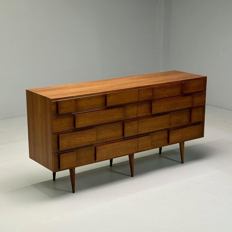 Gio Ponti, Singer & Sons, Italian Mid-Century Modern, Sculptural Dresser, Walnut - 5