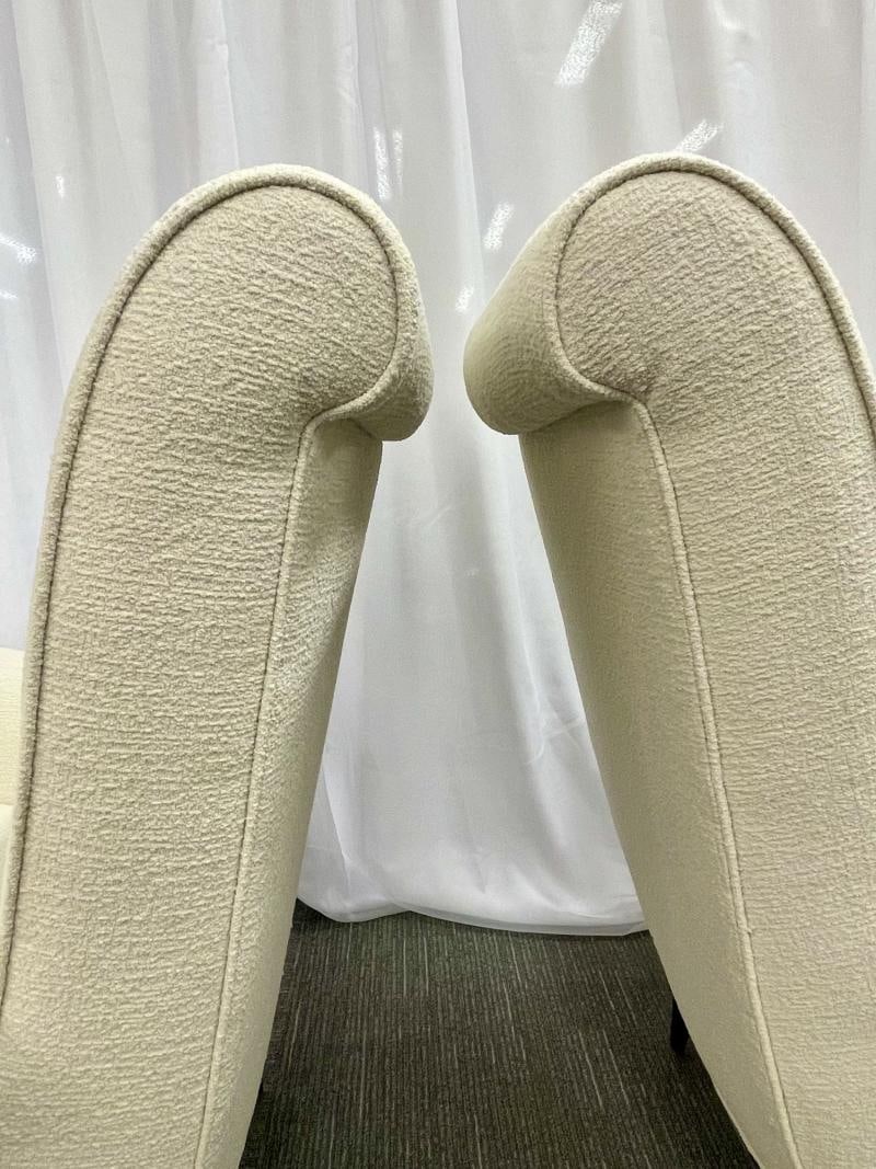 Mid-Century Modern Pair Lounge Chairs, Manner of Paolo Buffa, Bouclé - 12