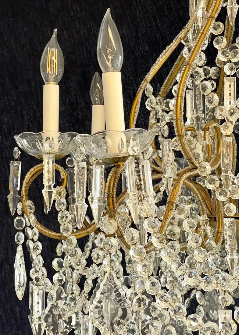 James Moder Crystal Venetian Style Chandelier. - 11
