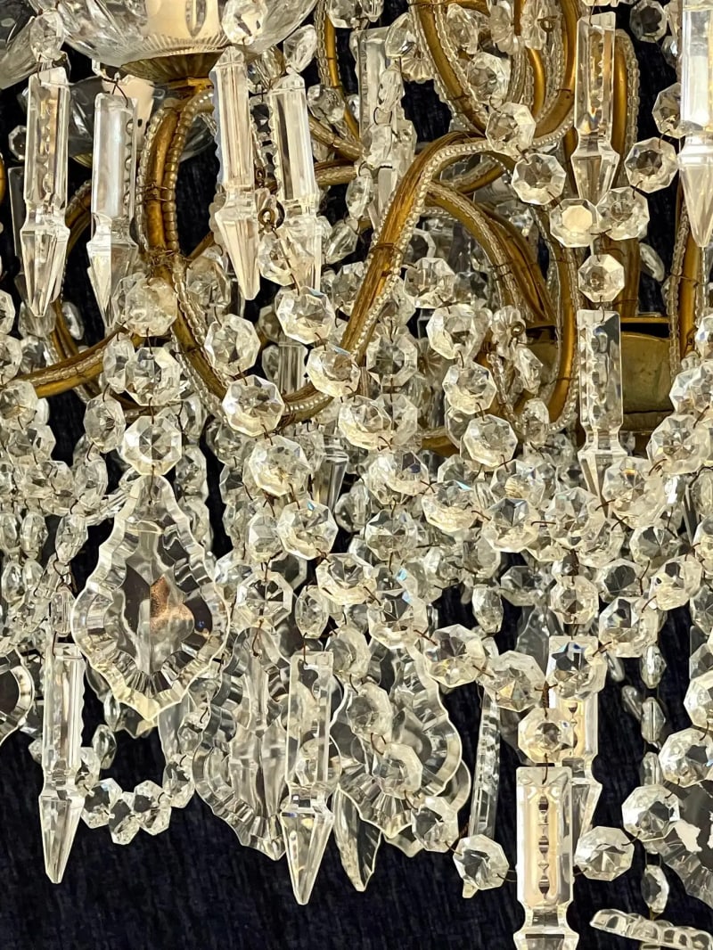 James Moder Crystal Venetian Style Chandelier. - 12