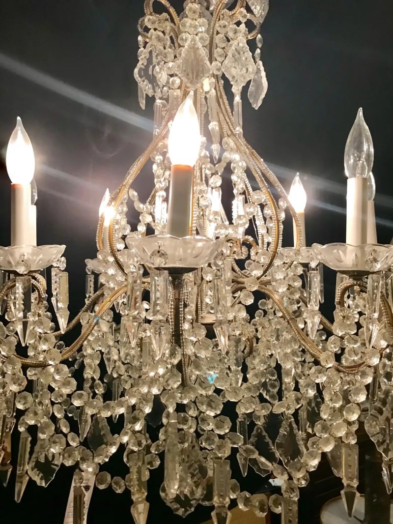 James Moder Crystal Venetian Style Chandelier. - 4