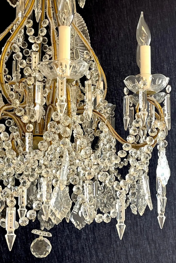 James Moder Crystal Venetian Style Chandelier. - 7