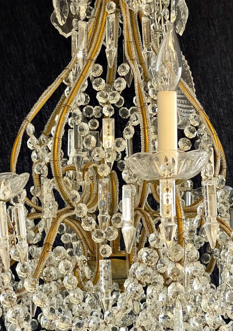 James Moder Crystal Venetian Style Chandelier. - 9