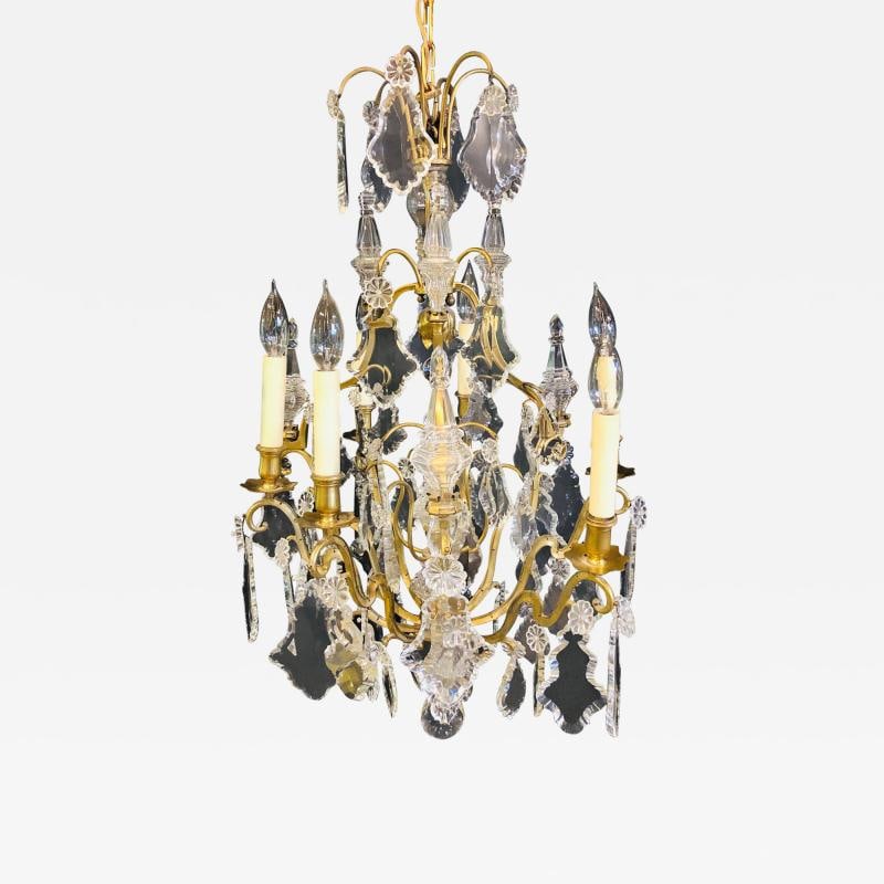 French Bronze and Crystal Gilt Chandelier, Louis XVI Style (1 of 12)