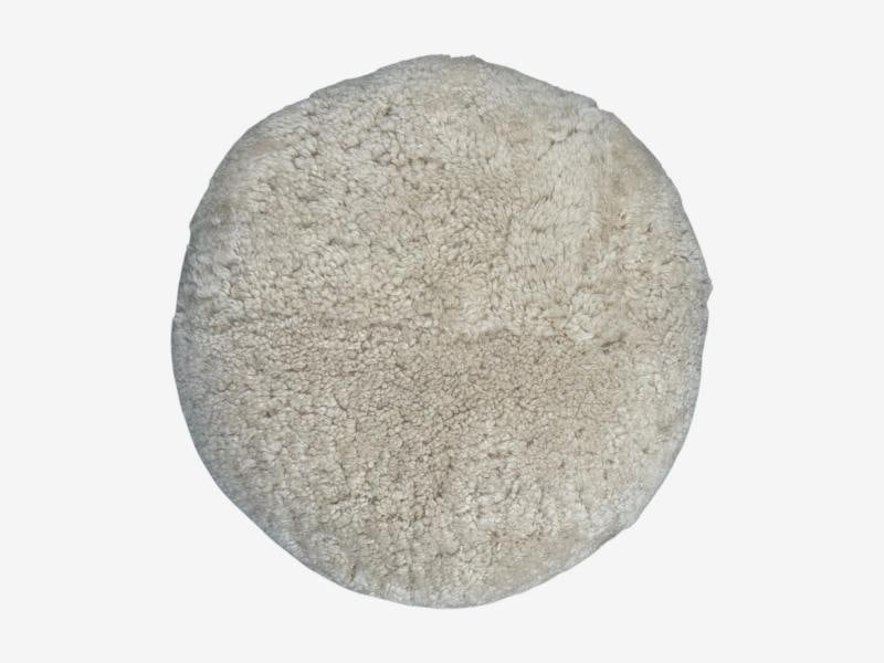 Danish Modern Style, Sheepskin Stools, Beige Shearling, Maple, USA, 21st c. - 6