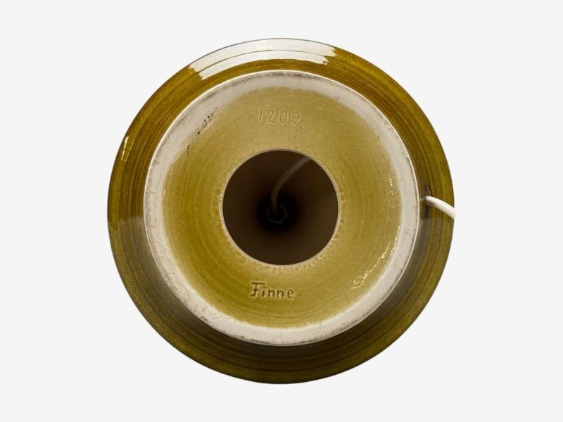 Arne Finne Nielsen, Olive Green Stoneware, Table Lamp, Denmark, 1960s - 11
