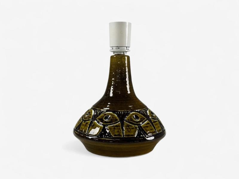 Arne Finne Nielsen, Olive Green Stoneware, Table Lamp, Denmark, 1960s - 6