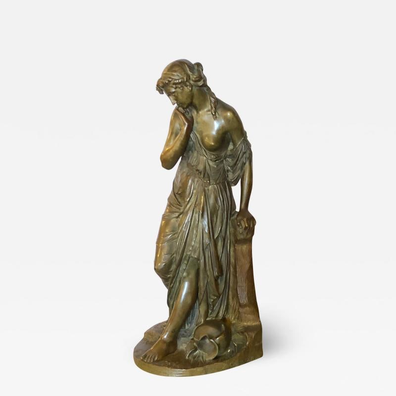 19th Century Bronze Sculpture of a Maiden in Neoclassical Form Signed E. Carlier: Title: 19th Century Bronze Sculpture of a Maiden in Neoclassical Form Signed E. Carlier Description: Description 1: 19th century bronze sculpture of a Maiden in neoclassical form Signed E. Carlier.