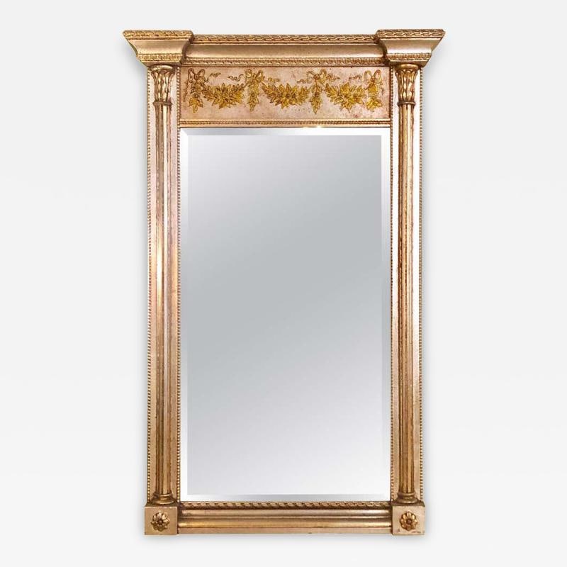 Italian Console Mirror Having Silver Leaf Eglomise Design by LaBarge (1 of 12)