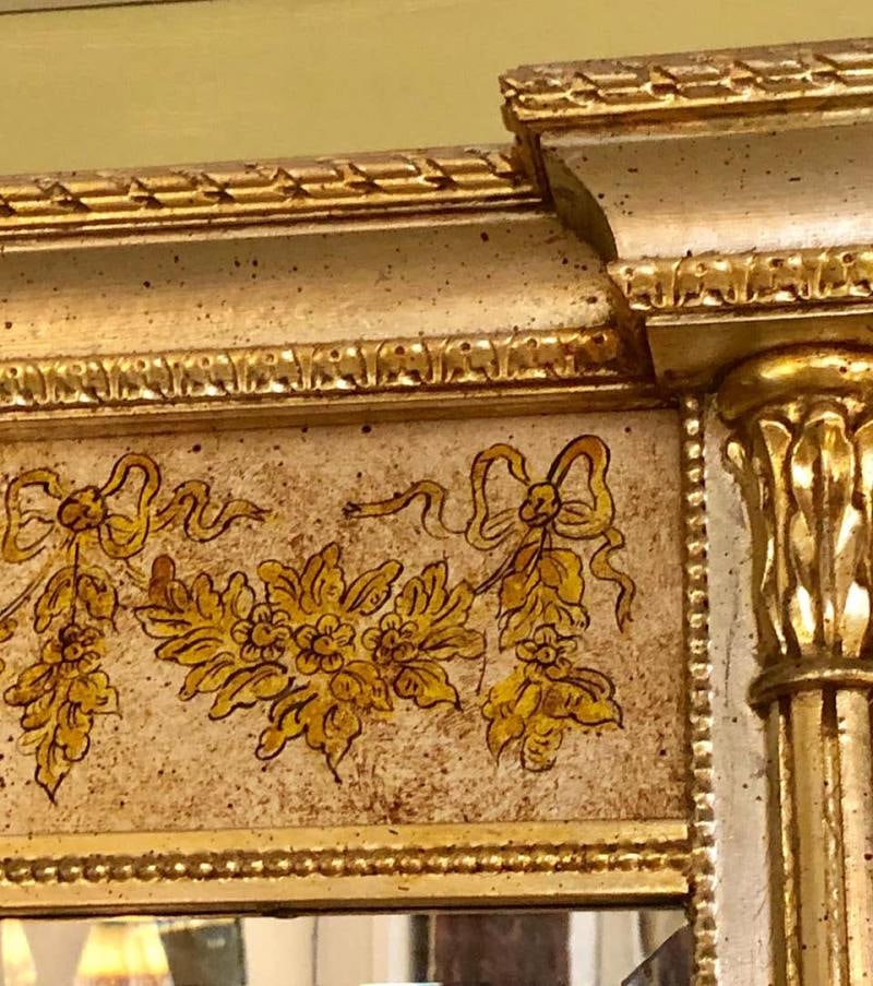 Italian Console Mirror Having Silver Leaf Eglomise Design by LaBarge - 4