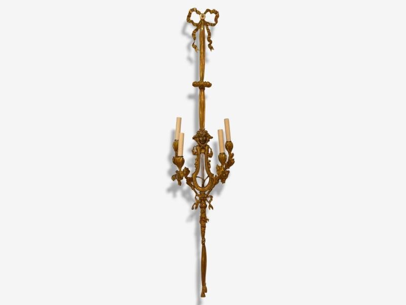 Louis XVI Style, Doré Bronze, Monumental Wall Sconces, France, 19th C. - 4