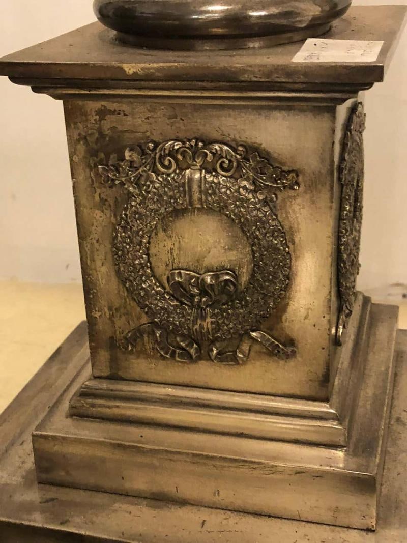 Neoclassical Silver over Bronze Antique Corinthian Column Form Standing Lamp - 8
