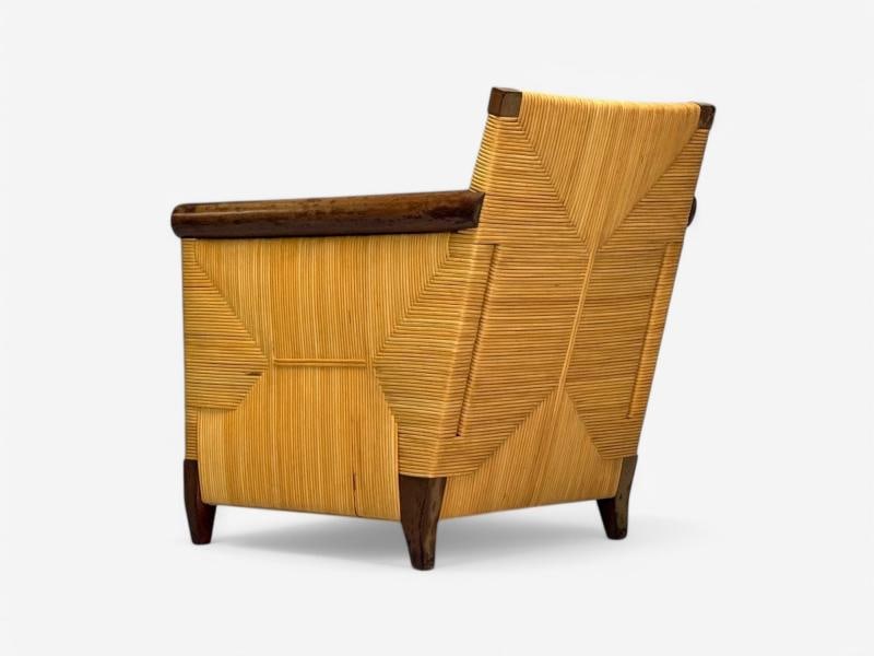 John Hutton, Donghia, Mahogany, Wicker Cane, Merbau Lounge Chairs, USA, 1995 - 6