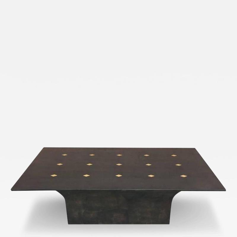 Jimeco Parchment Dining Conference Table Goat Skin Brass Inlaid Enrique Garcel (1 of 12)