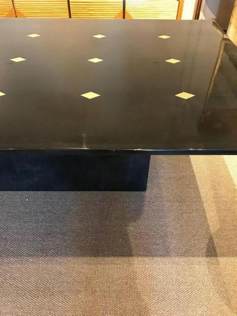 Jimeco Parchment Dining Conference Table Goat Skin Brass Inlaid Enrique Garcel - 7