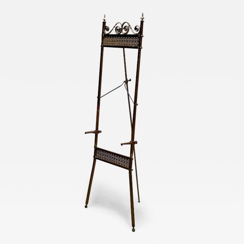 French Neoclassical, Antique Standing Easel, Bronze, France, 1940s: Title: French Neoclassical, Antique Standing Easel, Bronze, France, 1940s Description: Description 1: French Neoclassical, Antique Standing Easel, Bronze, France, 1940s A highly patinated standing eas