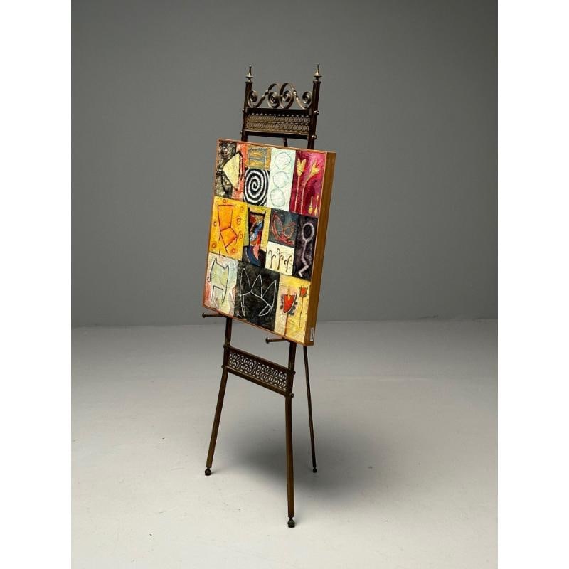 French Neoclassical, Antique Standing Easel, Bronze, France, 1940s - 4