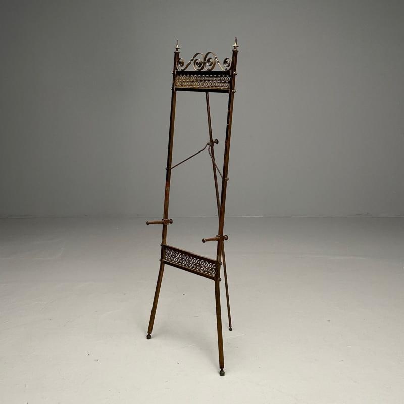 French Neoclassical, Antique Standing Easel, Bronze, France, 1940s - 5