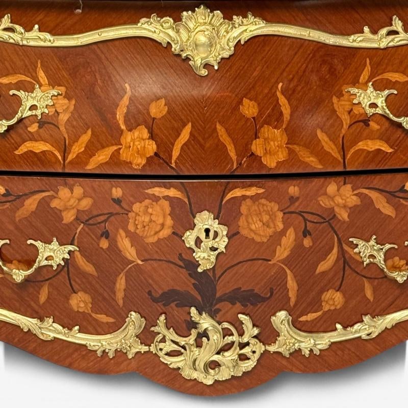 Louis XV Style, Bombe Vitrines, Ormolu Bronze, Inlaid Marquetry, France, 19th - 9