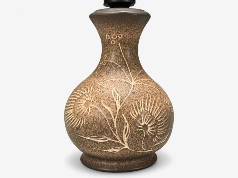 German Modern, Brown Ceramic, Table Lamp, Germany, 1970s - 6