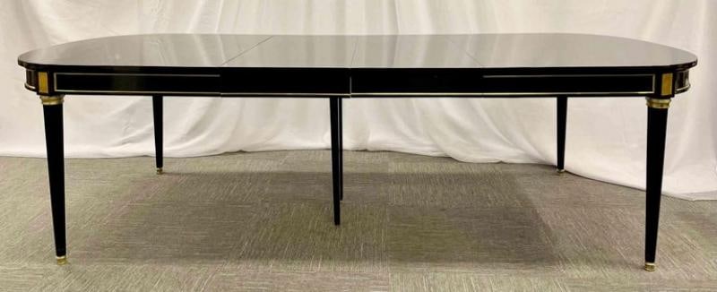 Hollywood Regency Dining Table, Maison Jansen, Louis XVI Style, Ebony, Bronze Mt - 12