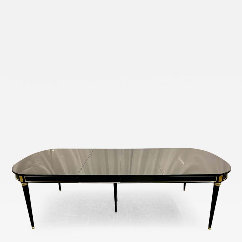 Hollywood Regency Dining Table, Maison Jansen, Louis XVI Style, Ebony, Bronze Mt (1 of 12)
