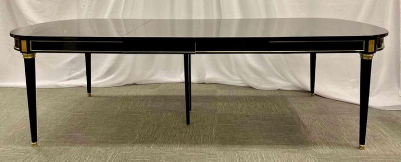 Hollywood Regency Dining Table, Maison Jansen, Louis XVI Style, Ebony, Bronze Mt - 9