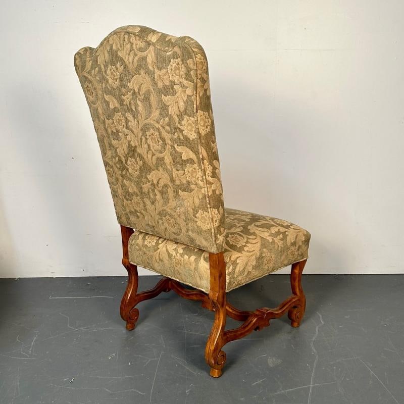 Pair of Jacobean Throne Chairs, King and Queen, Fine Fabric - 11