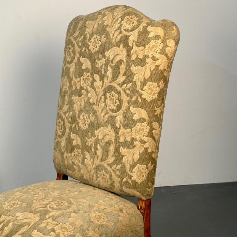 Pair of Jacobean Throne Chairs, King and Queen, Fine Fabric - 13