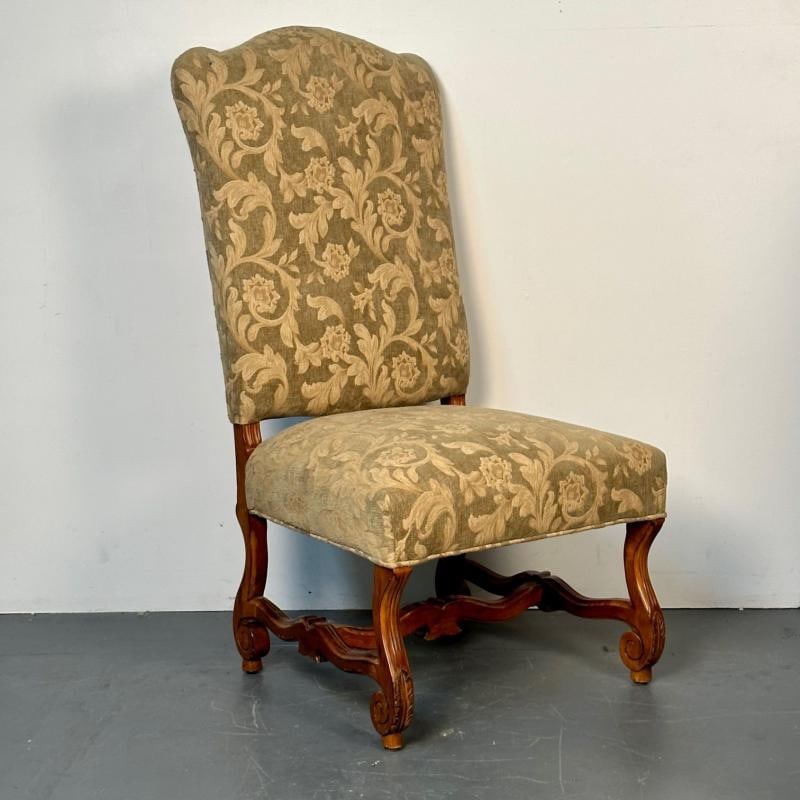 Pair of Jacobean Throne Chairs, King and Queen, Fine Fabric - 6