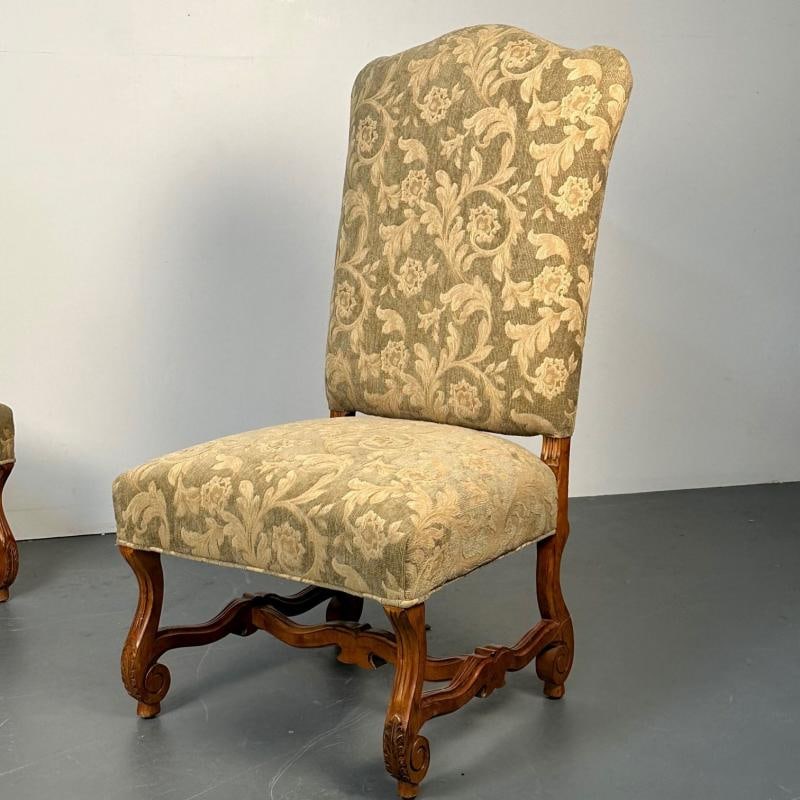 Pair of Jacobean Throne Chairs, King and Queen, Fine Fabric - 7