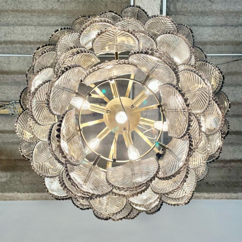 Eicholtz, Modern, Art Deco Style, Chandelier, Brass, Smoked Glass, 2010s - 7