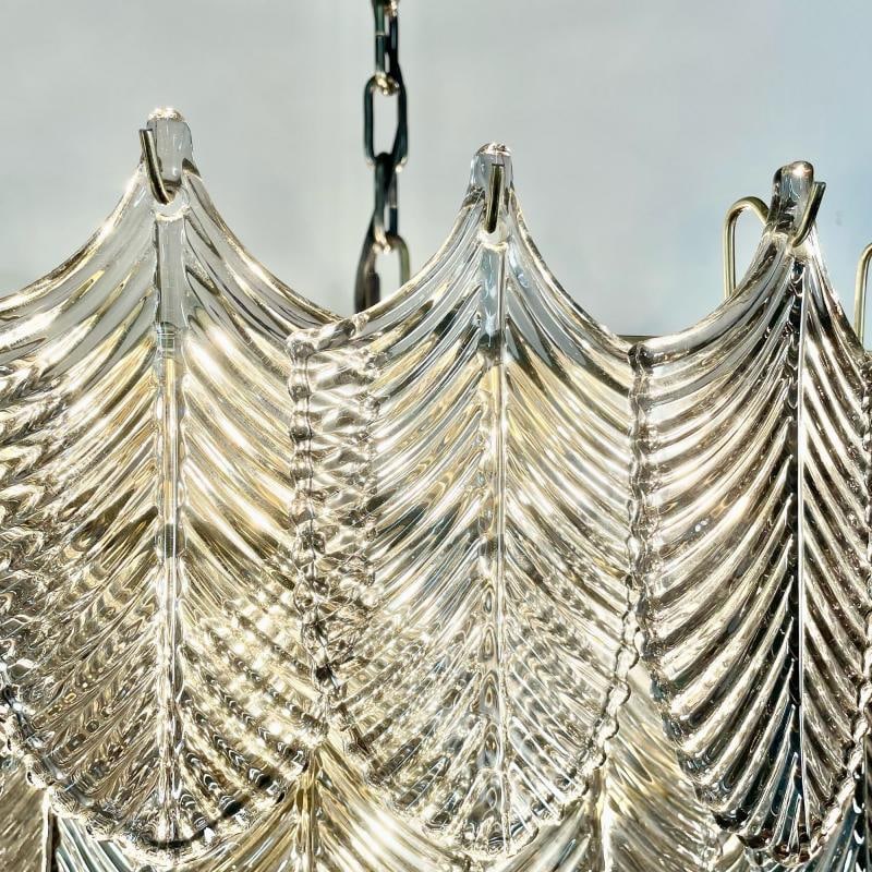 Eicholtz, Modern, Art Deco Style, Chandelier, Brass, Smoked Glass, 2010s - 8