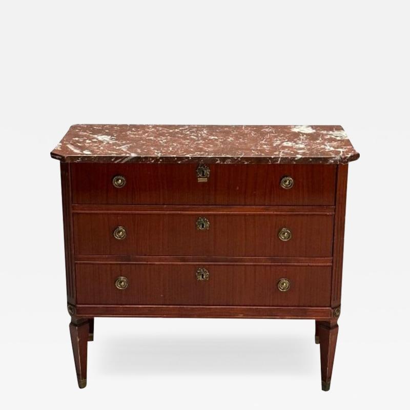 Gustavian, Louis XVI Style, Swedish Commode, Mahogany, Marble, Sweden, 1950s (1 of 12)