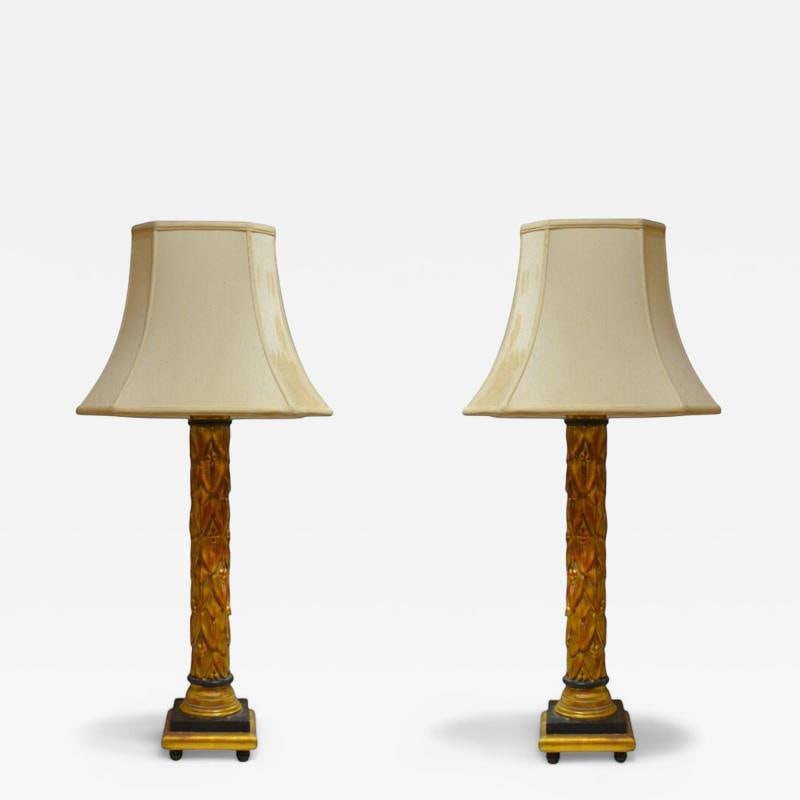 Maison Jansen, Hollywood Regency, Giltwood, Table Lamps, France, 1950s (1 of 11)