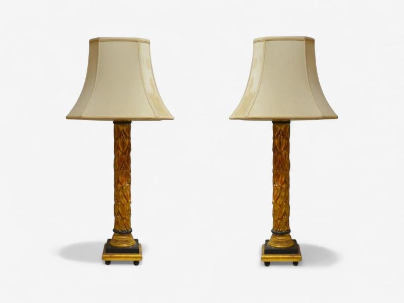 Maison Jansen, Hollywood Regency, Giltwood, Table Lamps, France, 1950s - 3