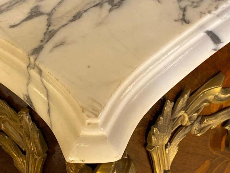 Pair 19th Century King and Queen Compatible Marble-Top Commodes or Chest - 12