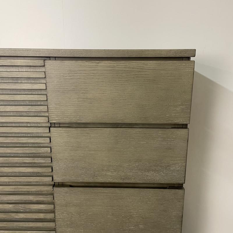 Pickled Modern Hi Chest, Armoire Cabinet, Wardrobe, Metal Base - 11