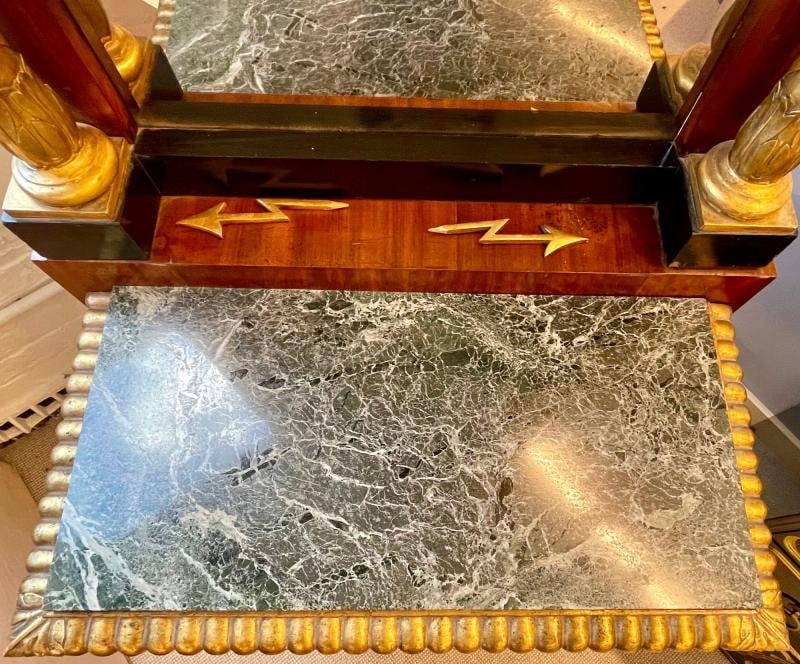 19th Century Mahogany Giltwood Console with Mirror, Neoclassical, P.G Bylanders - 6