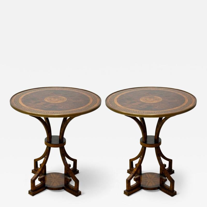 Russian Neoclassical, Burlwood, Brass, Gueridons, France, 1950s: Title: Russian Neoclassical, Burlwood, Brass, Gueridons, France, 1950s Description: Description 1: Russian Neoclassical, Burlwood, Brass, Gueridons, France, 1960s Wonderful pair of Russian Neoclassica