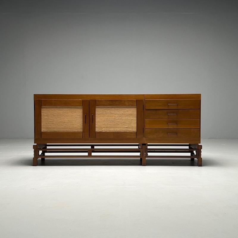 Leonardo Fiori, Italian Mid-Century Modern, Sideboard, Wengé, Seagrass, 1950s - 4