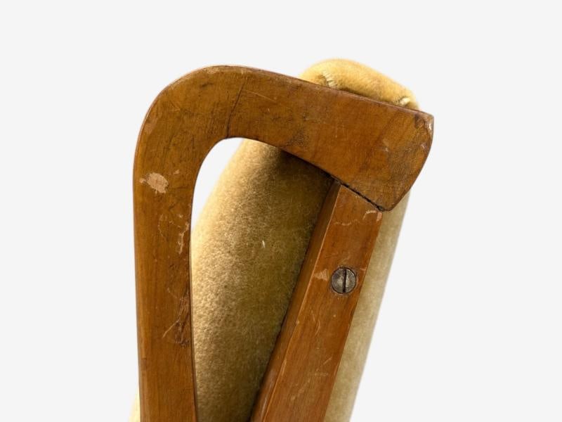 Italian Modern, Stained Wood, Camel Mohair, Lounge Chair, Italy, 1950s - 6