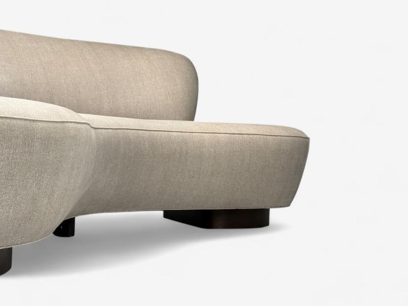 Vladimir Kagan, Walnut, Fabric, Monumental Serpentine Sofa, USA, 2000s - 10