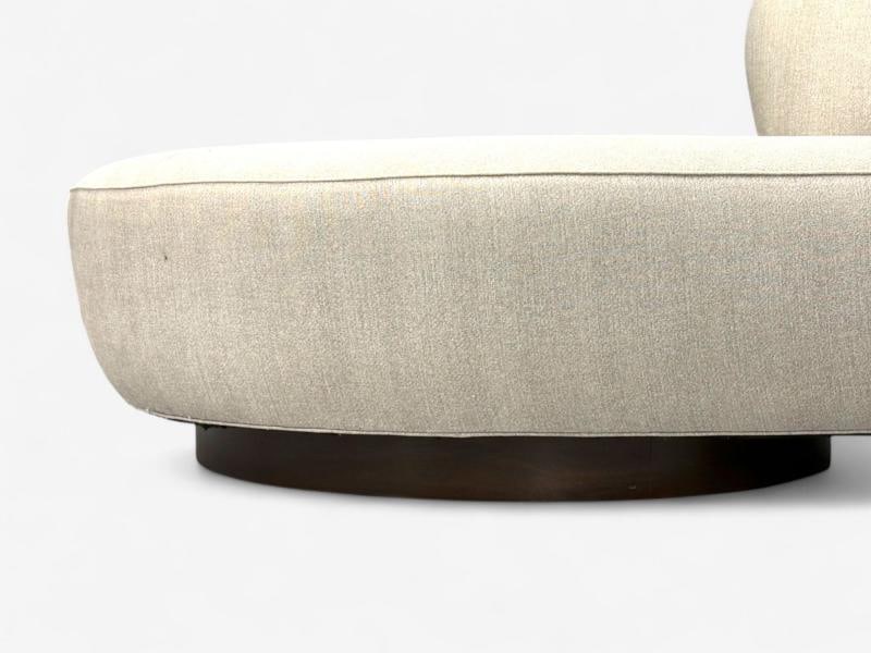 Vladimir Kagan, Walnut, Fabric, Monumental Serpentine Sofa, USA, 2000s - 11