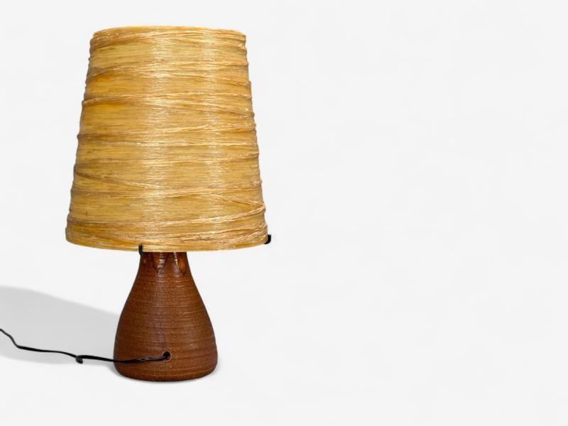 Accolay, Ceramic, Stained Glass, Spun Resin, Table Lamp, France, 1960s - 11